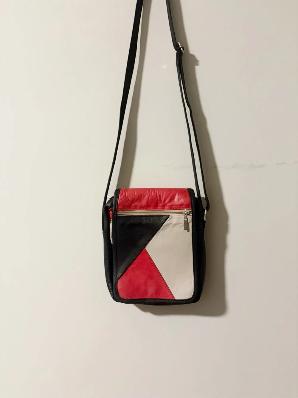 Crossbody Red, Black & White faux Leather Crossbody Shoulder Bag